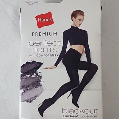 New Hanes Women's Tights Control Top Full Waistband Elastic Black Size Small S